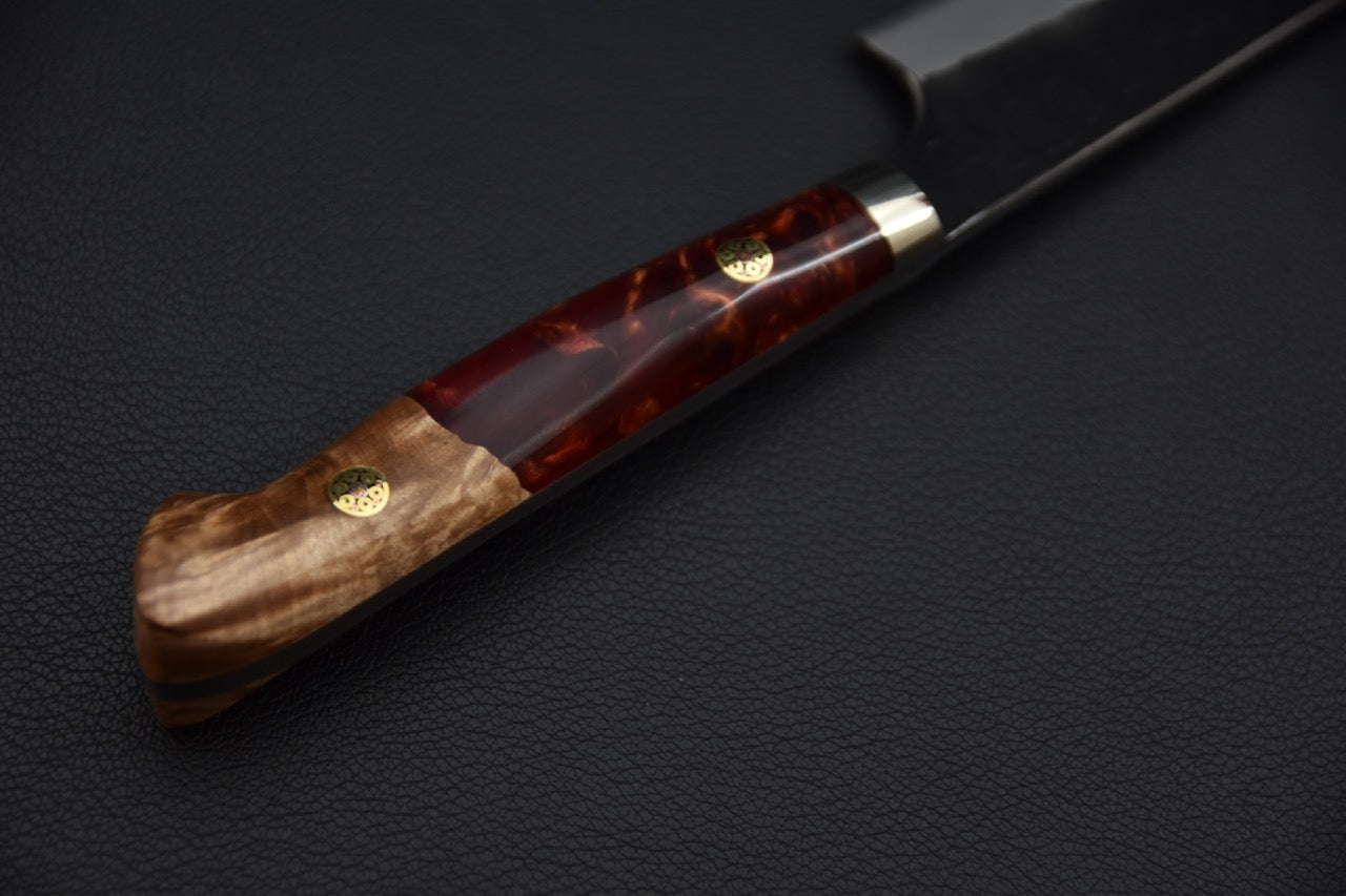 Nigara Hamono SG2 Kurouchi Tsuchime Honesuki 150mm Acrylique Momiji