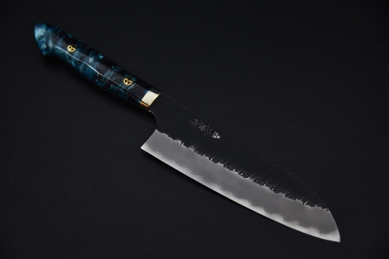 Nigara Hamono SG2 Kurouchi Tsuchime Santoku Tempête Hivernal