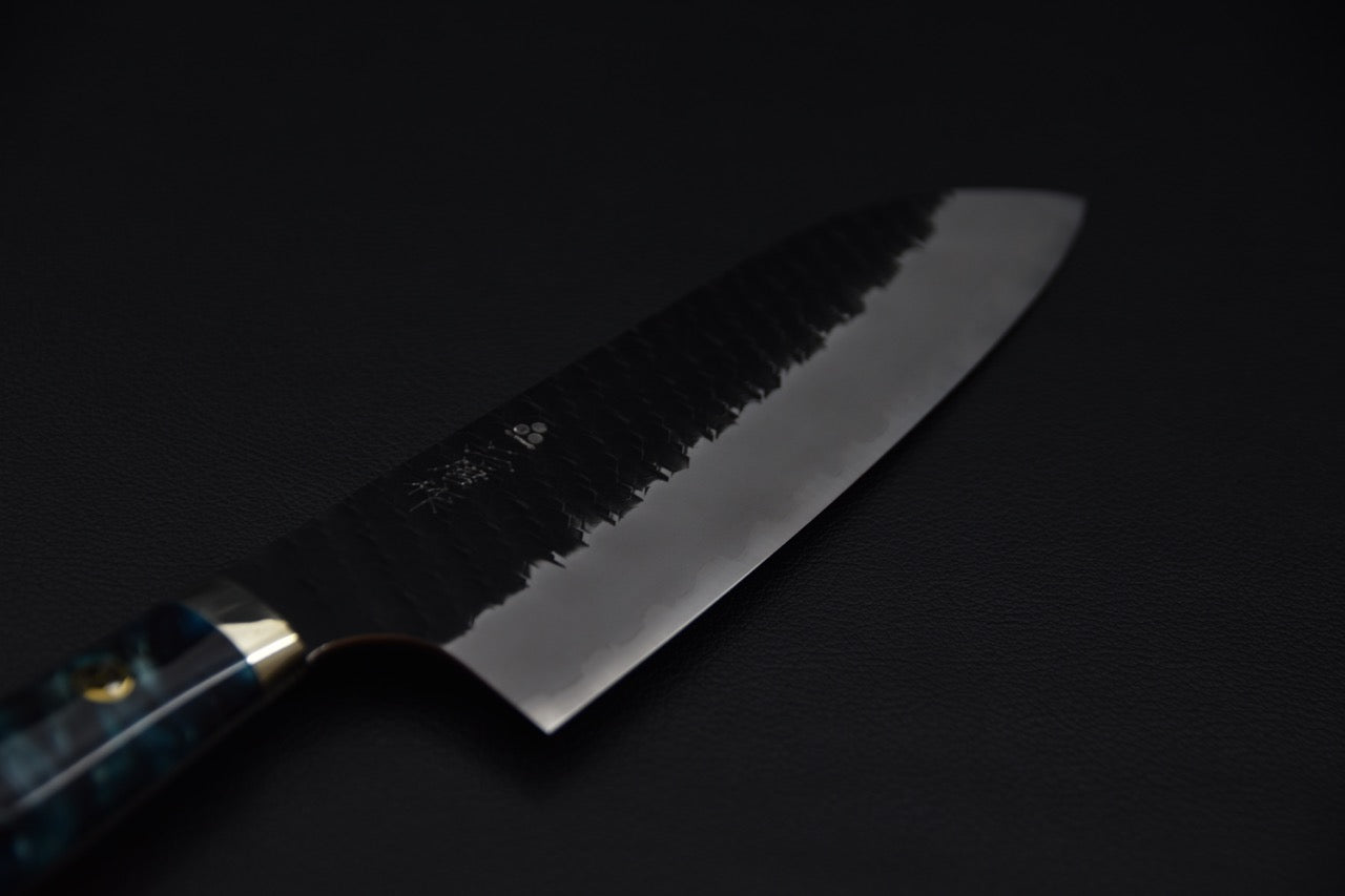 Nigara Hamono SG2 Kurouchi Tsuchime Santoku Tempête Hivernal