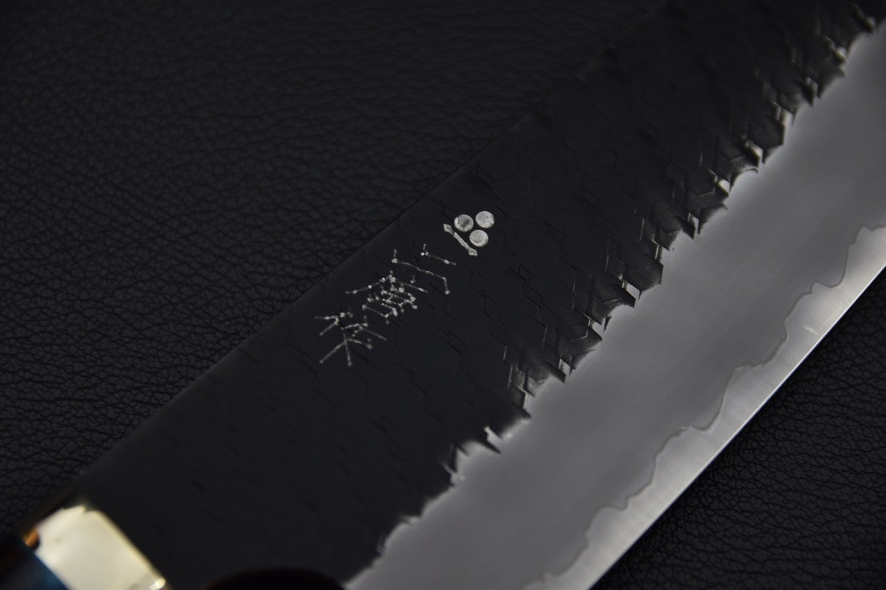 Nigara Hamono SG2 Kurouchi Tsuchime Santoku Tempête Hivernal