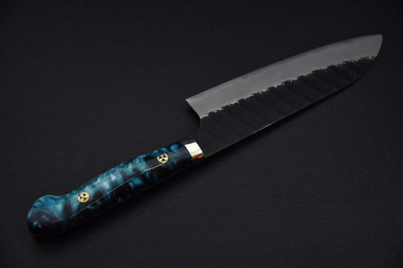 Nigara Hamono SG2 Kurouchi Tsuchime Santoku Tempête Hivernal