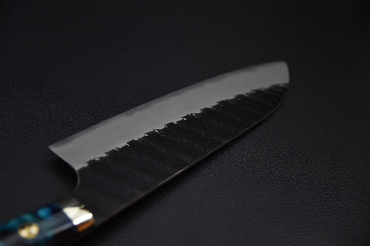 Nigara Hamono SG2 Kurouchi Tsuchime Santoku Tempête Hivernal