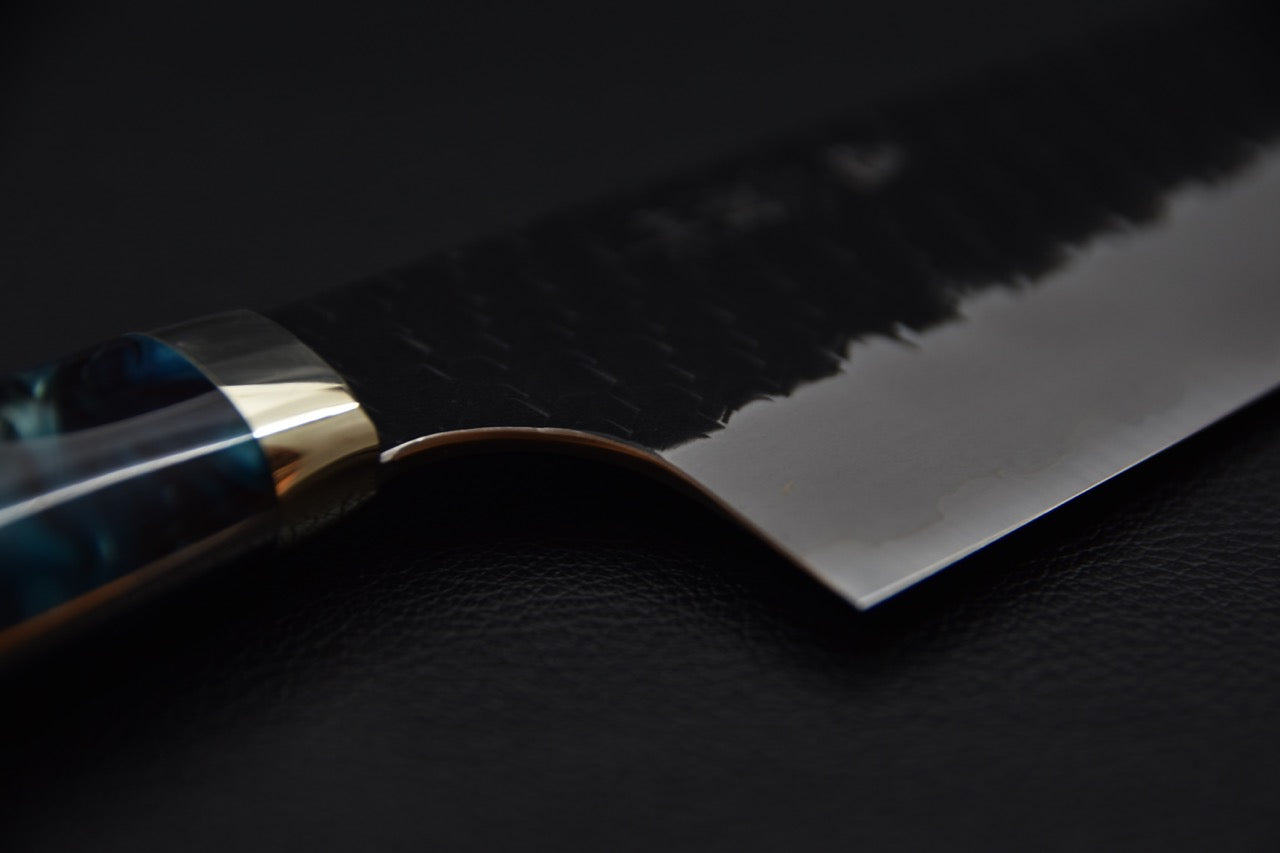 Nigara Hamono SG2 Kurouchi Tsuchime Santoku Tempête Hivernal