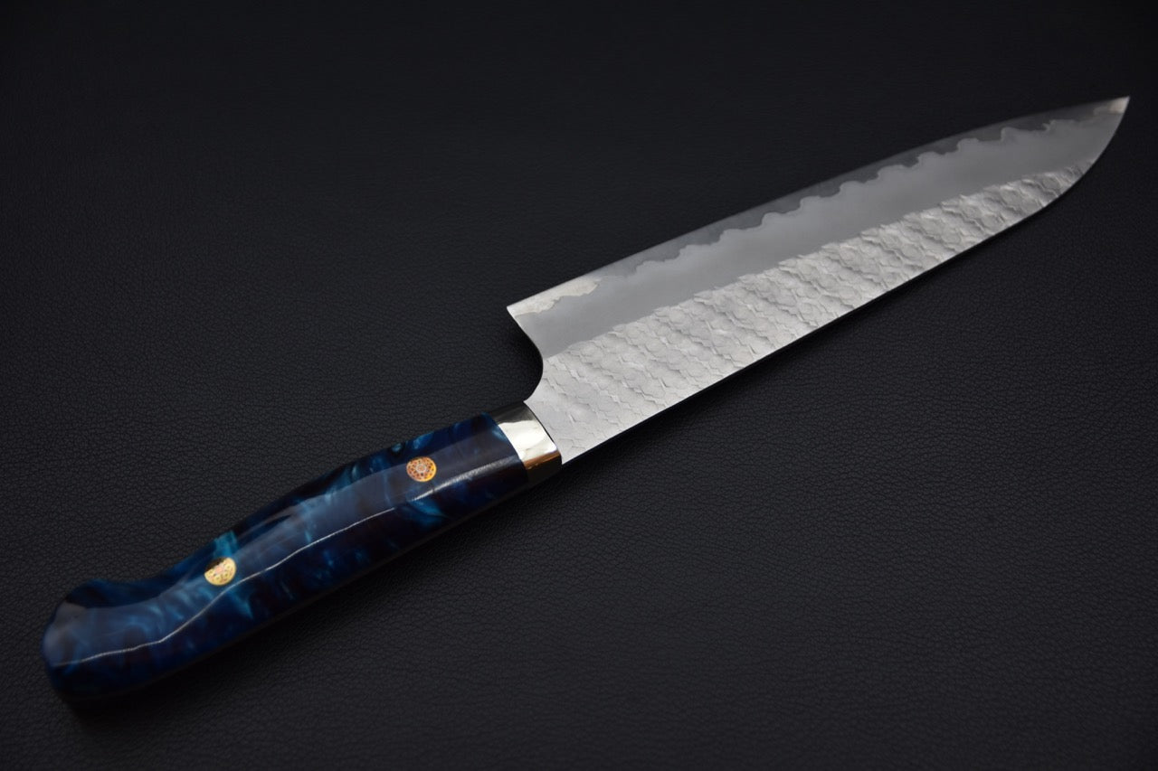 Nigara Hamono SG2 Migaki Tsuchime Gyuto 210mm Brume Bleue