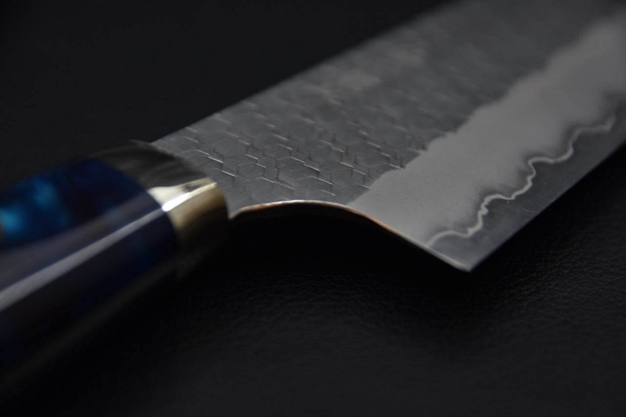 Nigara Hamono SG2 Migaki Tsuchime Gyuto 210mm Brume Bleue