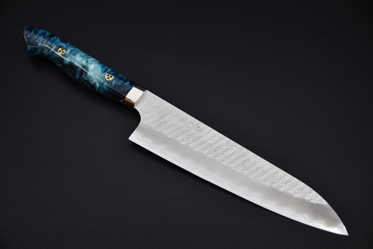 Nigara Hamono SG2 Migaki Tsuchime Gyuto 210mm Tempête Hivernale