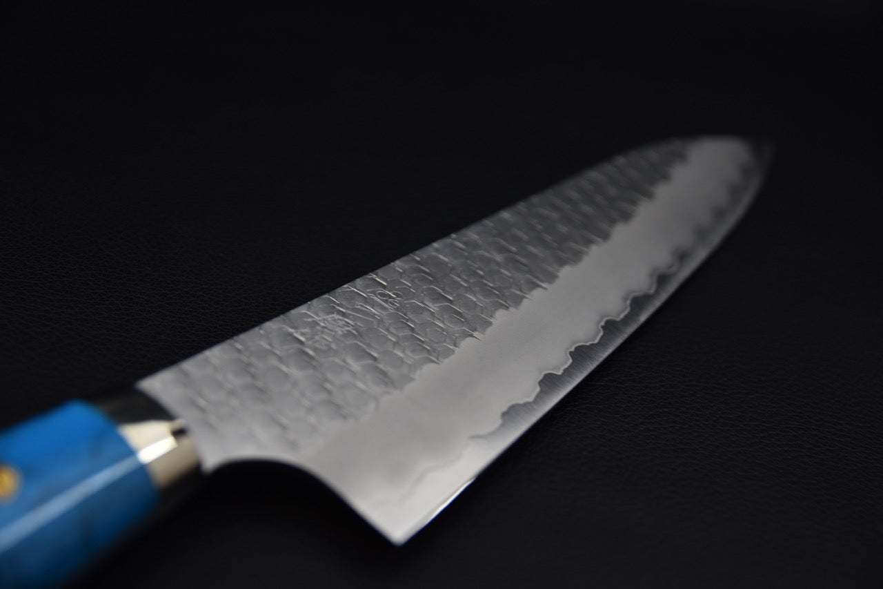 Nigara Hamono SG2 Migaki Tsuchime Gyuto 210mm Turquoise
