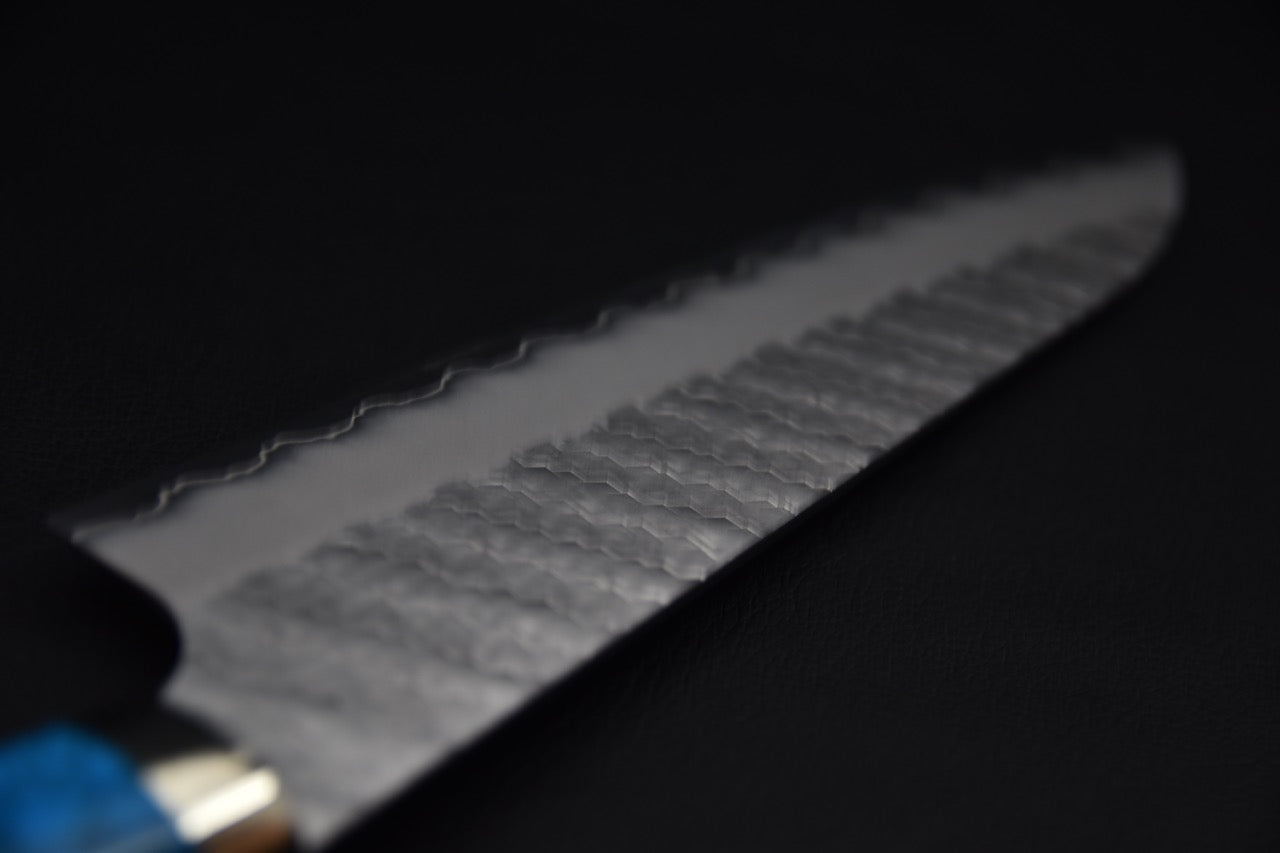 Nigara Hamono SG2 Migaki Tsuchime Gyuto 210mm Turquoise