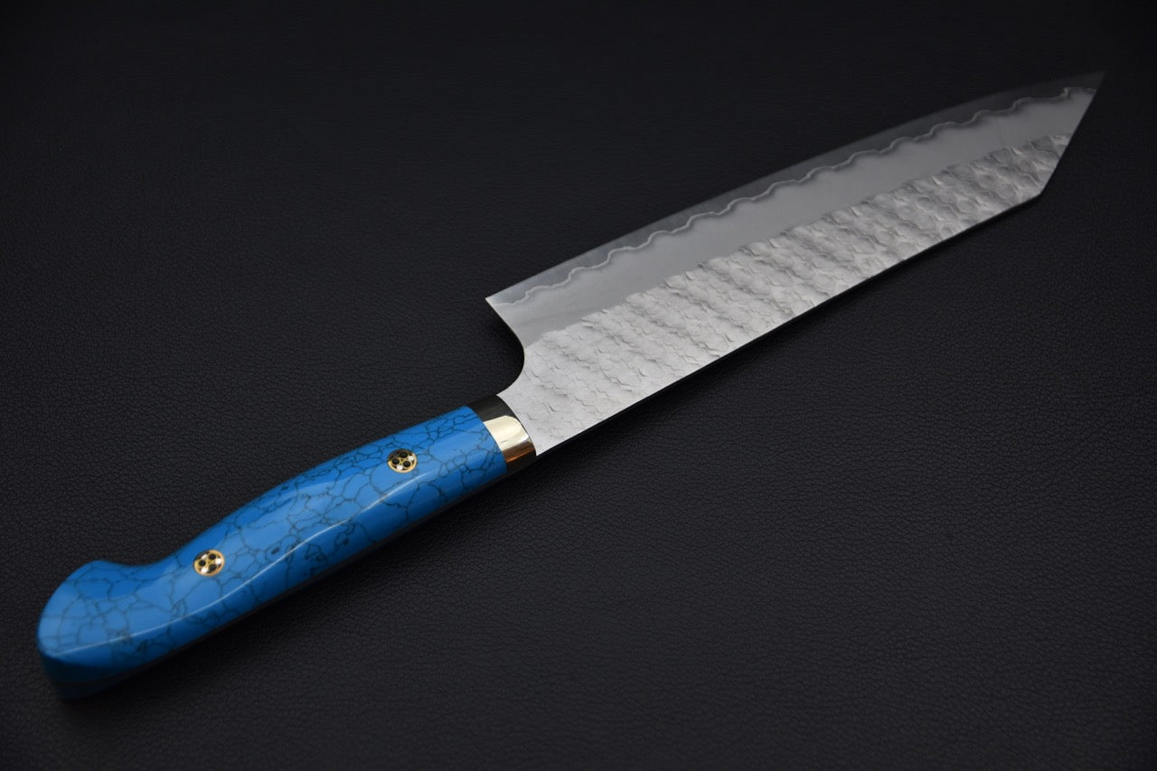 Nigara Hamono SG2 Migaki Tsuchime Gyuto Kiritsuke 210mm Turquoise #1