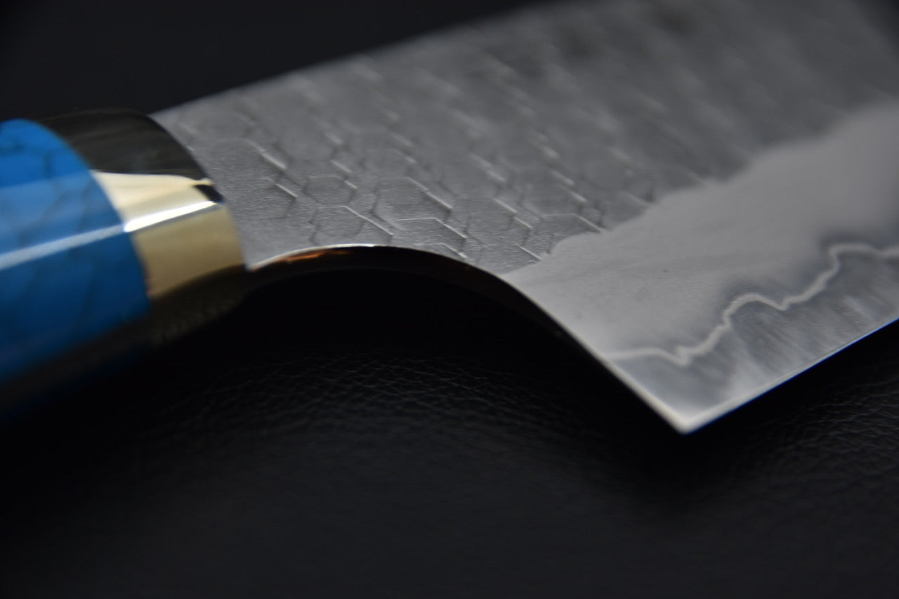 Nigara Hamono SG2 Migaki Tsuchime Gyuto Kiritsuke 210mm Turquoise #1