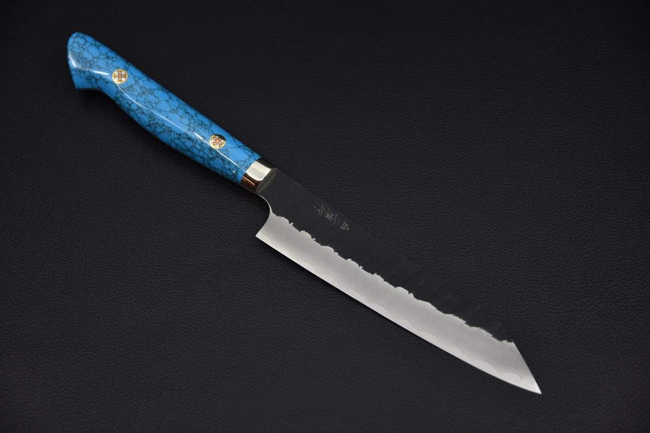 Nigara Hamono SG2 Petty Kiritsuke Tuschime Kurouchi 150mm Turquoise