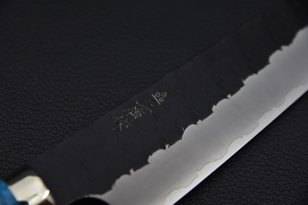 Nigara Hamono SG2 Petty Kiritsuke Tuschime Kurouchi 150mm Turquoise