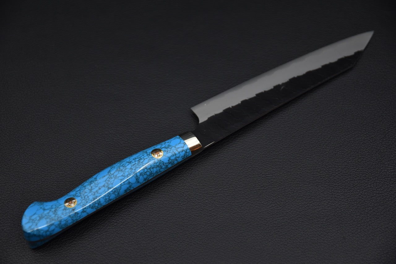 Nigara Hamono SG2 Petty Kiritsuke Tuschime Kurouchi 150mm Turquoise