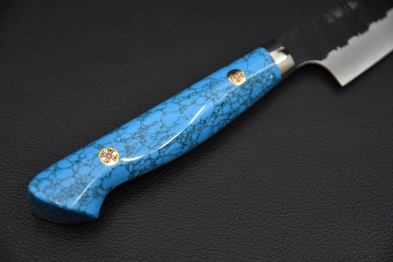 Nigara Hamono SG2 Petty Kiritsuke Tuschime Kurouchi 150mm Turquoise