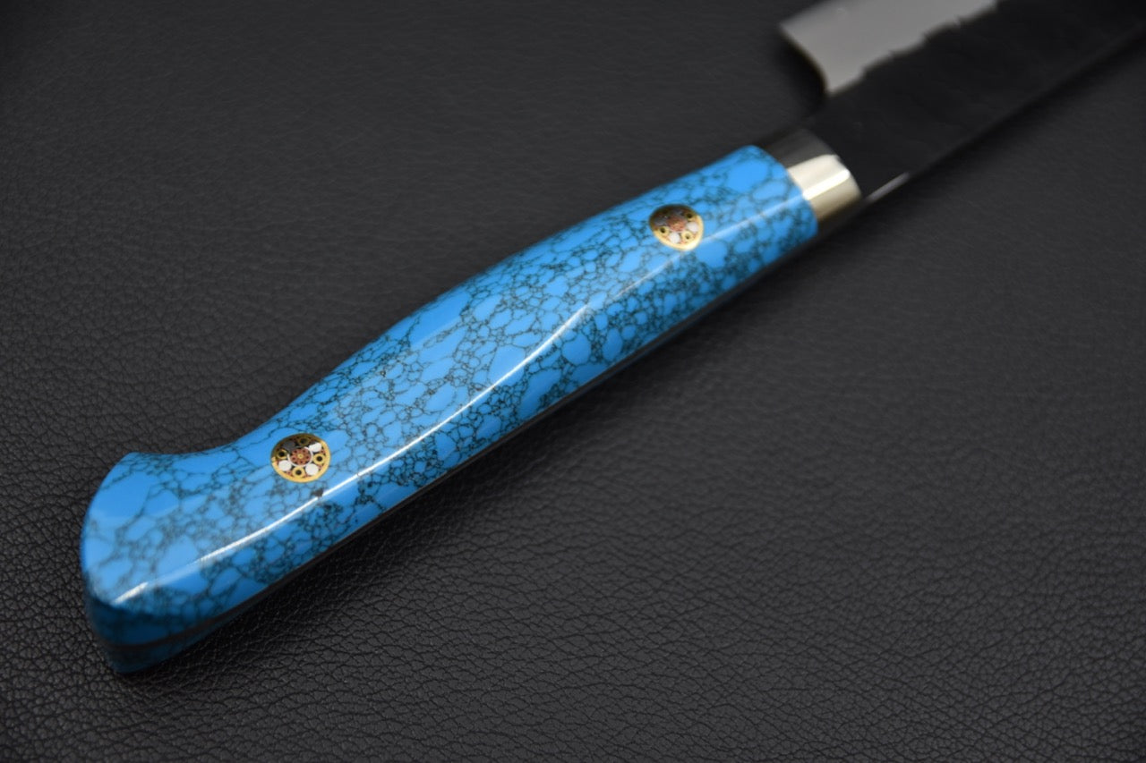 Nigara Hamono SG2 Petty Kiritsuke Tuschime Kurouchi 150mm Turquoise