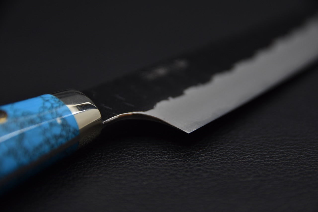 Nigara Hamono SG2 Petty Kiritsuke Tuschime Kurouchi 150mm Turquoise