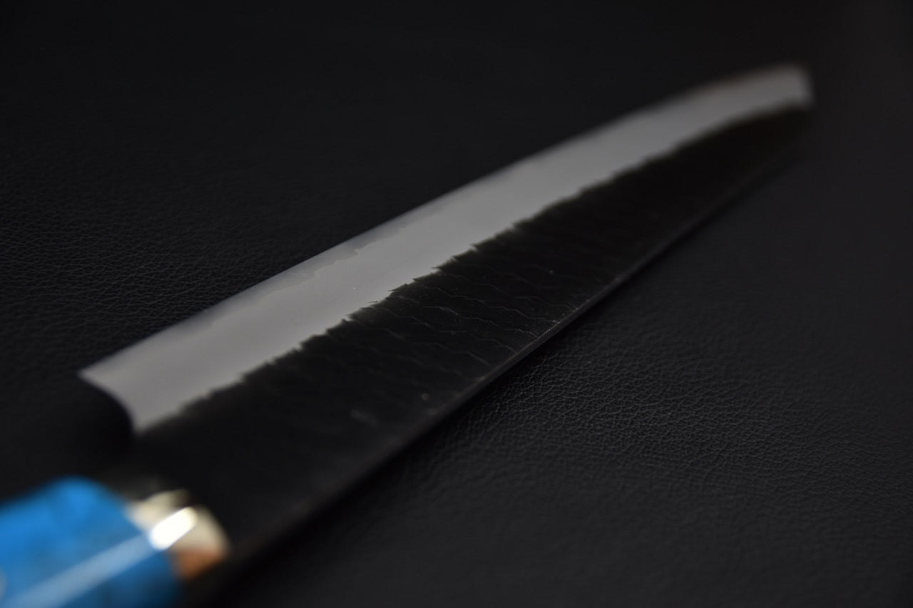 Nigara Hamono SG2 Tsuchime Kurouchi Sujihiki Kiritsuke 255mm Turquoise