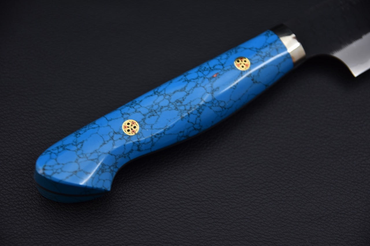 Nigara Hamono SG2 Tsuchime Kurouchi Sujihiki Kiritsuke 255mm Turquoise