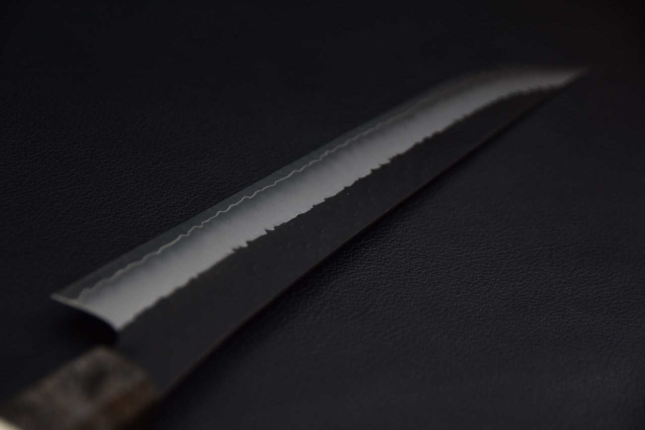 Nigara Hamono SG2 Tsuchime Kurouchi Sujihiki Sakimaru 270mm Bouleau