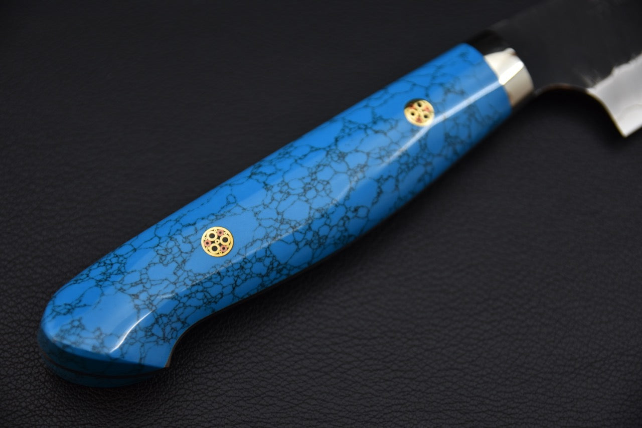 Nigara Hamono SG2 Tsuchime Kurouchi Sujihiki Sakimaru 270mm Turquoise