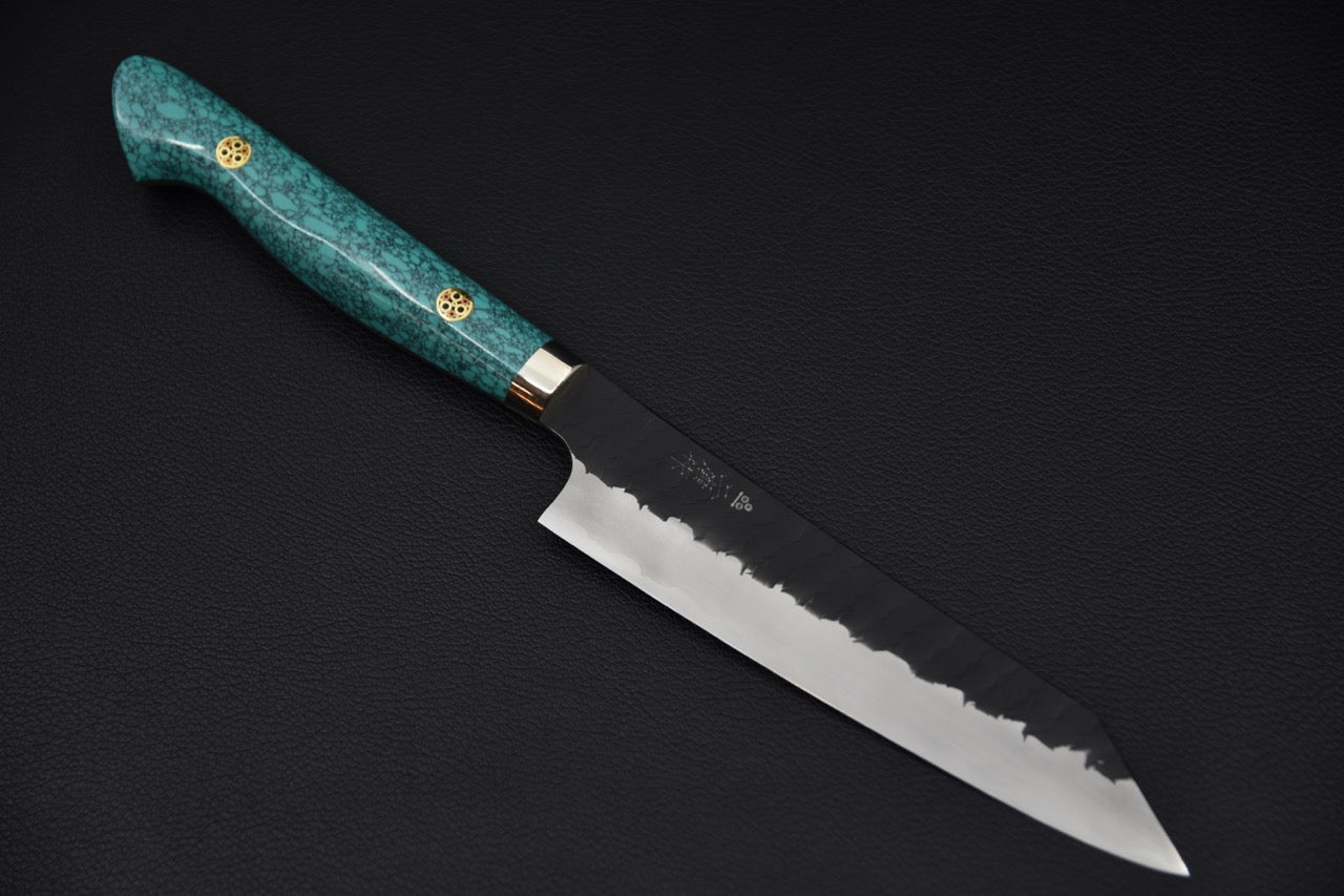 Nigara Hamono SG2 Tuschime Kurouchi Petty Kiritsuke 150mm Turquoise #1