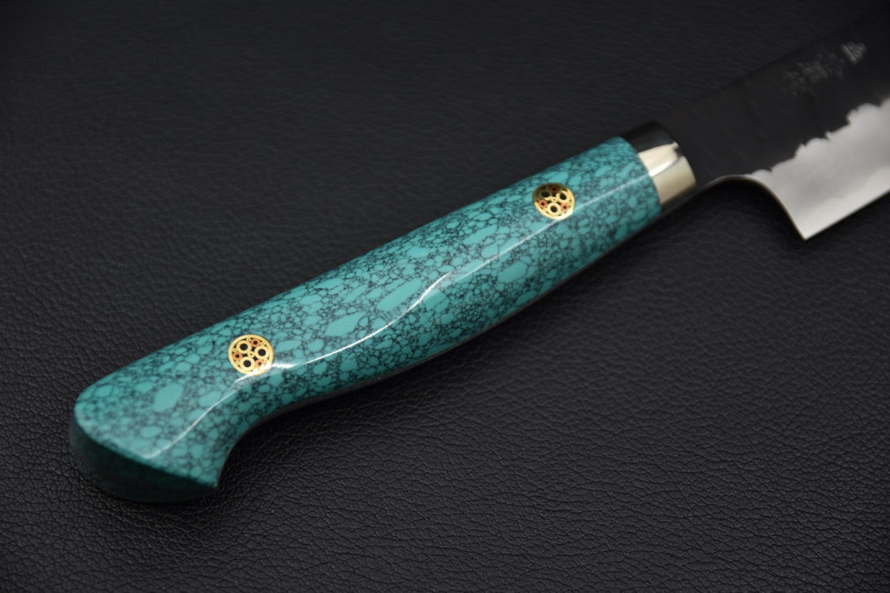 Nigara Hamono SG2 Tuschime Kurouchi Petty Kiritsuke 150mm Turquoise #1