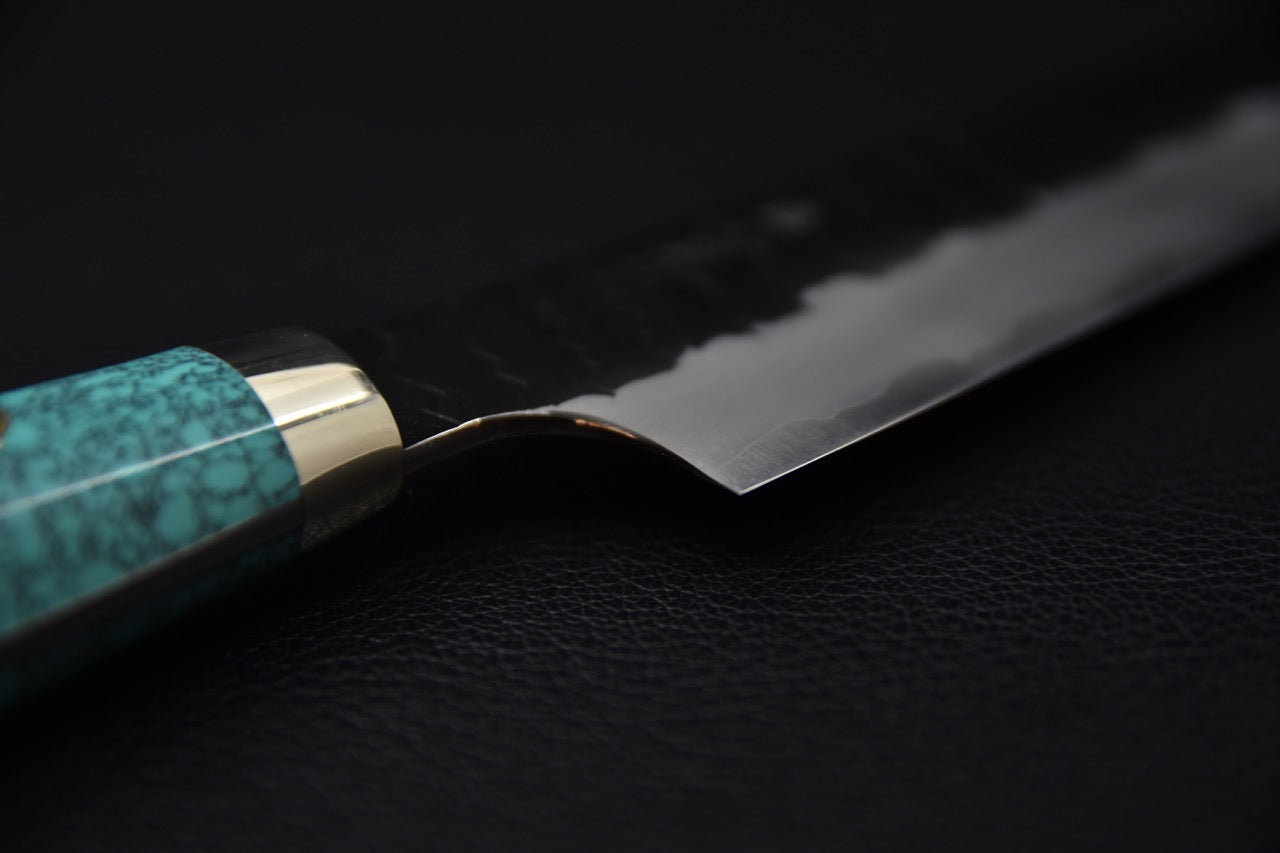 Nigara Hamono SG2 Tuschime Kurouchi Petty Kiritsuke 150mm Turquoise #1