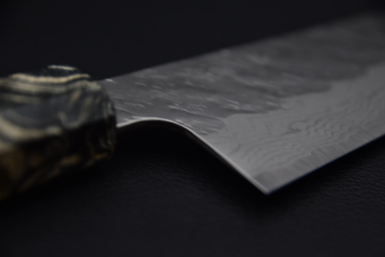 Nigara Hamono VG-10 Tsuchime Damascus Santoku Birch Wood