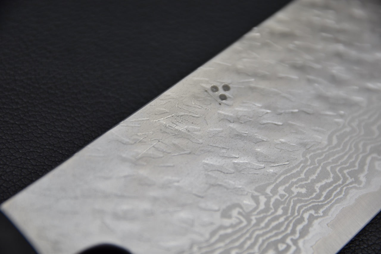 Nigara VG-10 Tuschime Damascus Sakimaru Nakiri Birch Wood