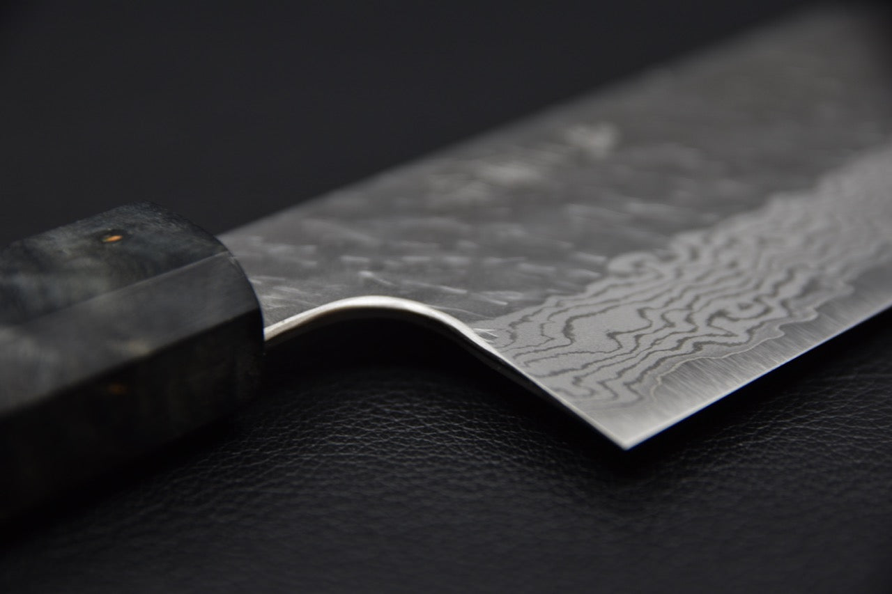 Nigara VG-10 Tuschime Damascus Sakimaru Nakiri Birch Wood