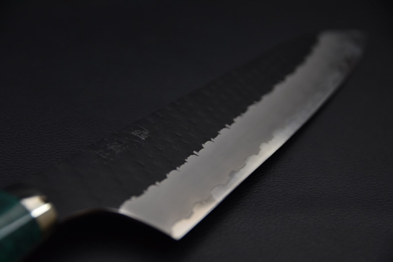 Nigara Hamono SG2 Kurouchi Tsuchime Gyuto 240mm Turquoise