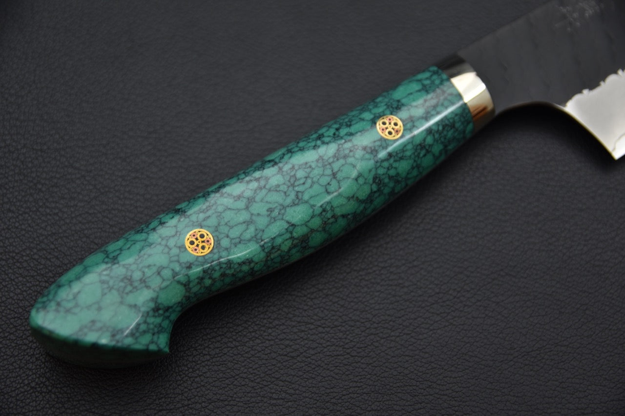 Nigara Hamono SG2 Kurouchi Tsuchime Gyuto 240mm Turquoise