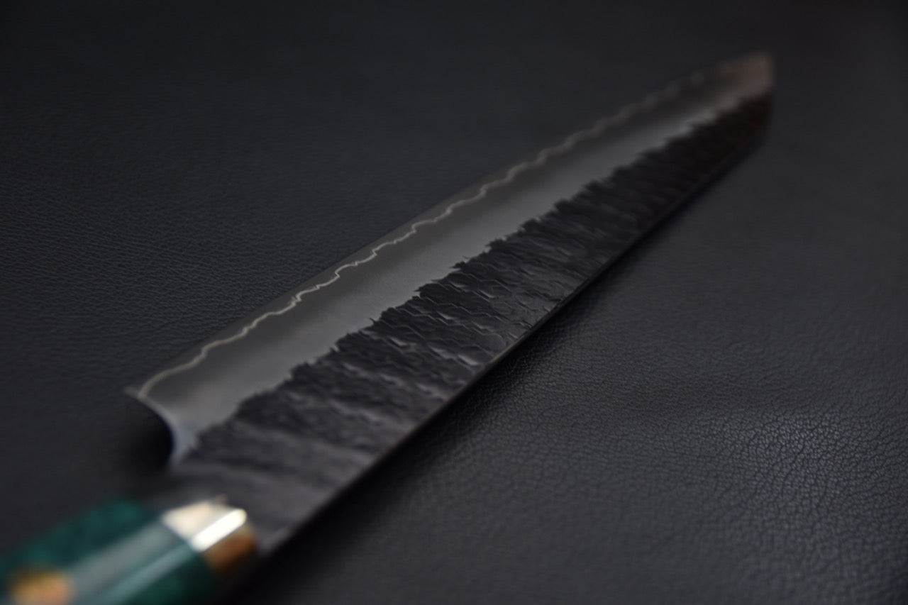 Nigara Hamono SG2 Tsuchime Kurouchi Sujihiki Kiritsuke 255mm Turquoise