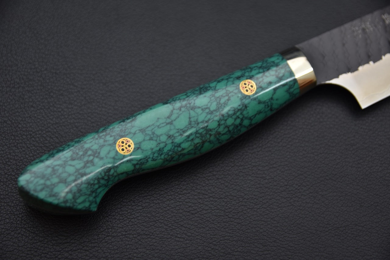 Nigara Hamono SG2 Tsuchime Kurouchi Sujihiki Kiritsuke 255mm Turquoise