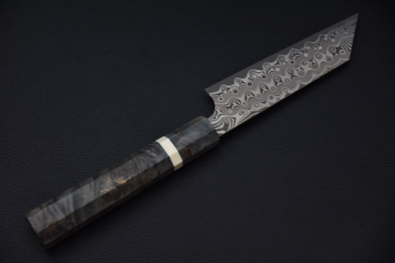 Nigara Hamono SG2 Anmon Damascus Ko-Bunka 120mm Bouleau