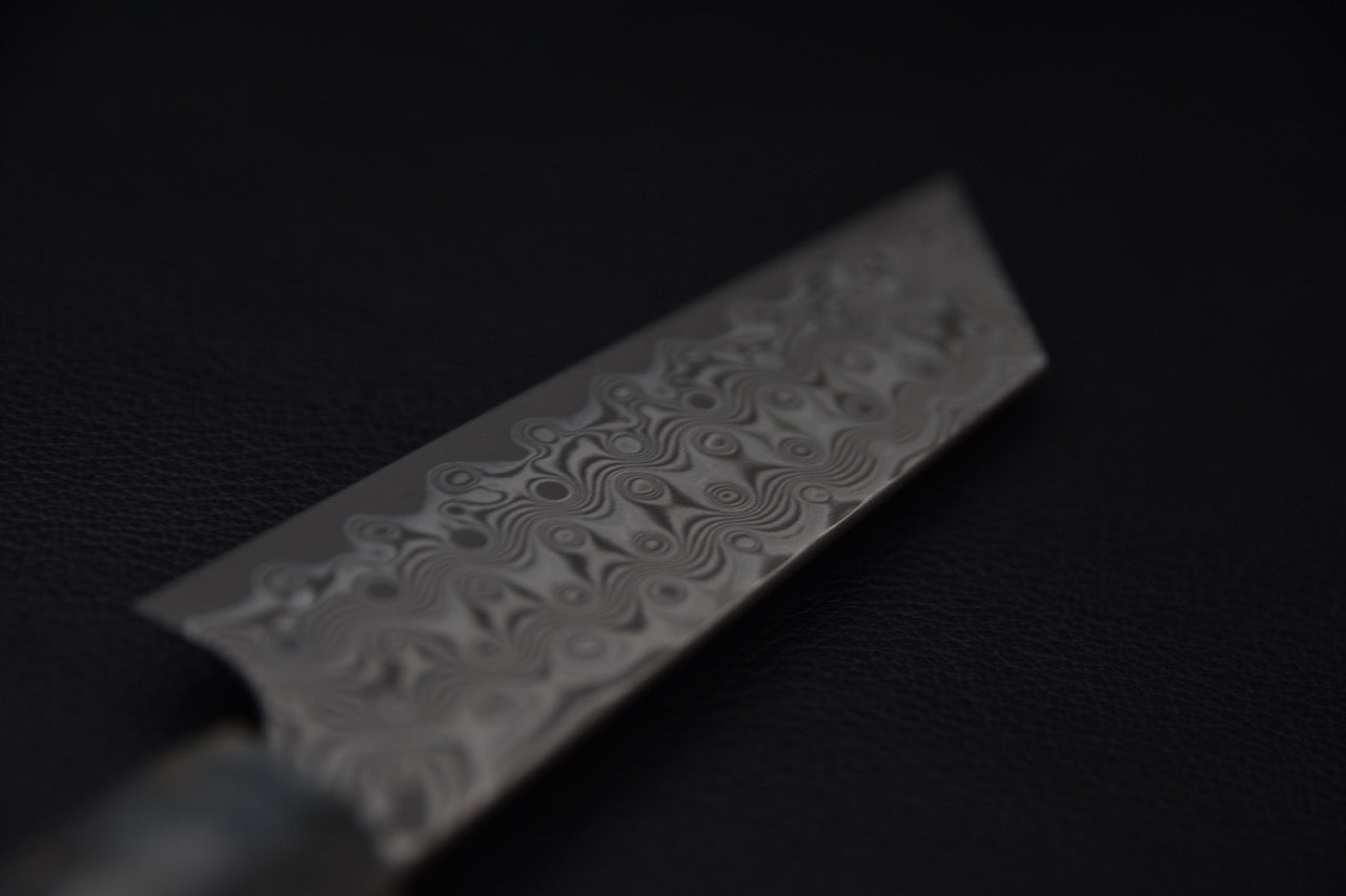 Nigara Hamono SG2 Anmon Damascus Ko-Bunka 120mm Bouleau