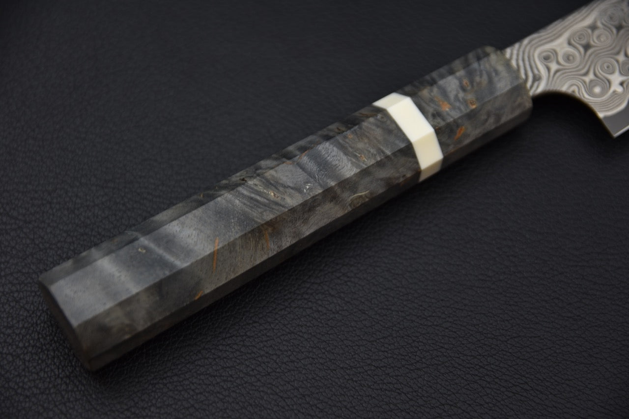 Nigara Hamono SG2 Anmon Damascus Ko-Bunka 120mm Bouleau