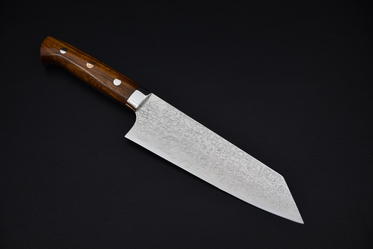 Saji Hamono R2 Diamond Damascus Bunka Bois de fer