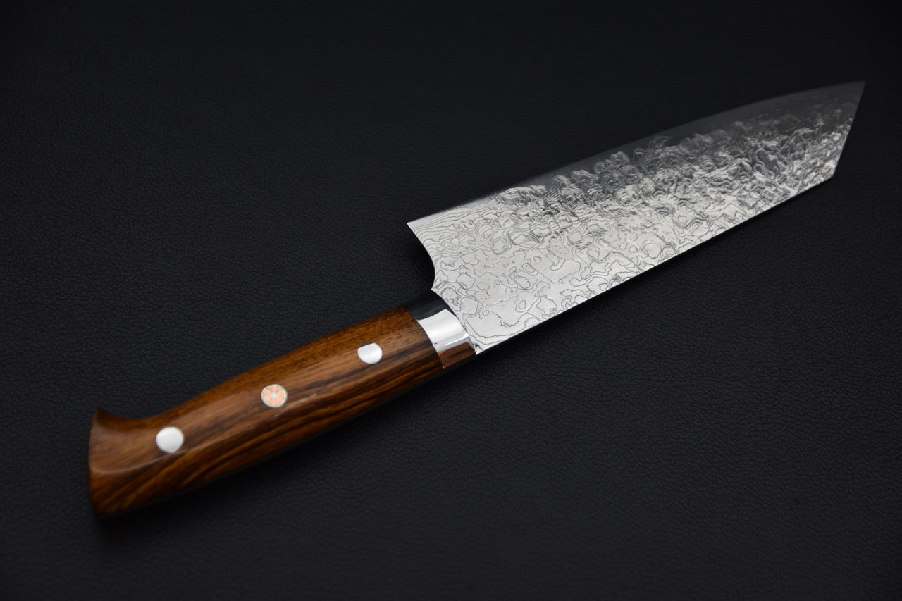 Saji Hamono R2 Diamond Damascus Bunka Bois de fer