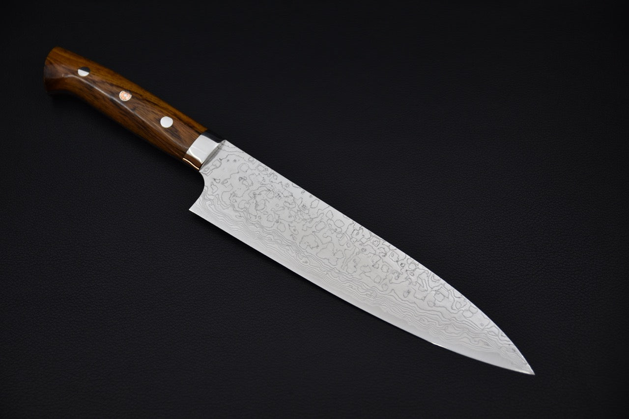 Saji Hamono R2 Diamond Damascus Gyuto 210mm Bois de fer