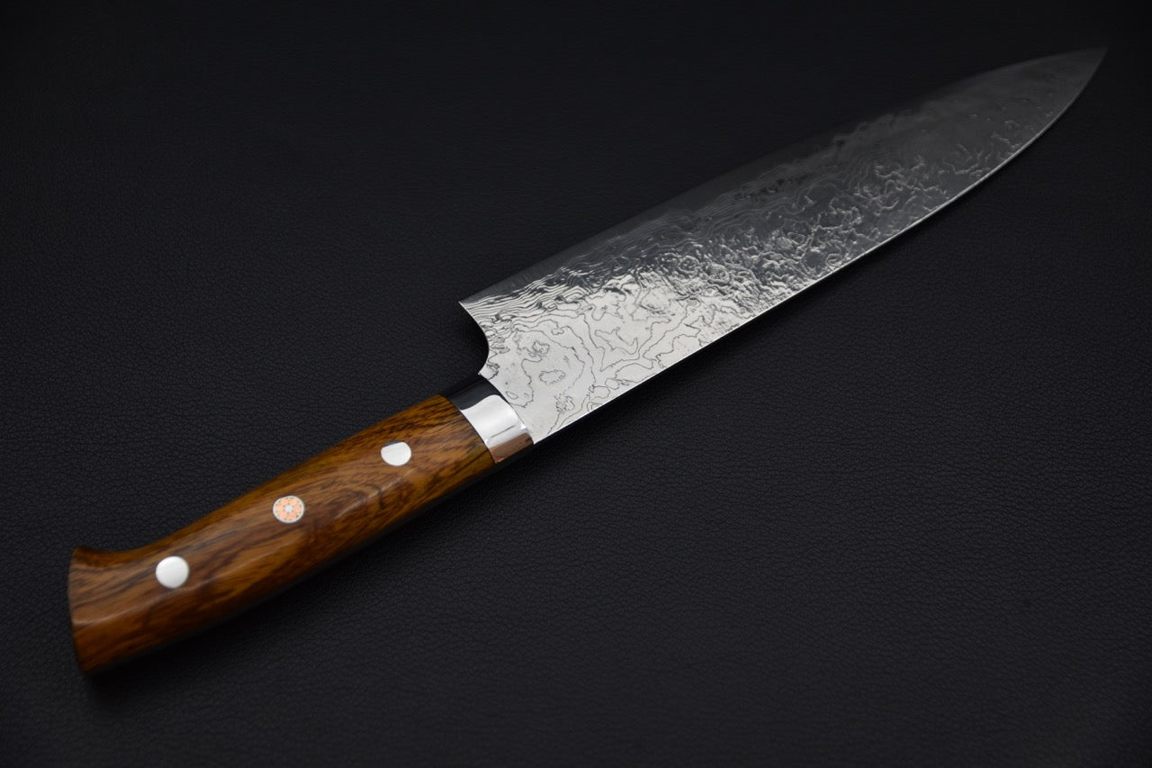 Saji Hamono R2 Diamond Damascus Gyuto 210mm Bois de fer