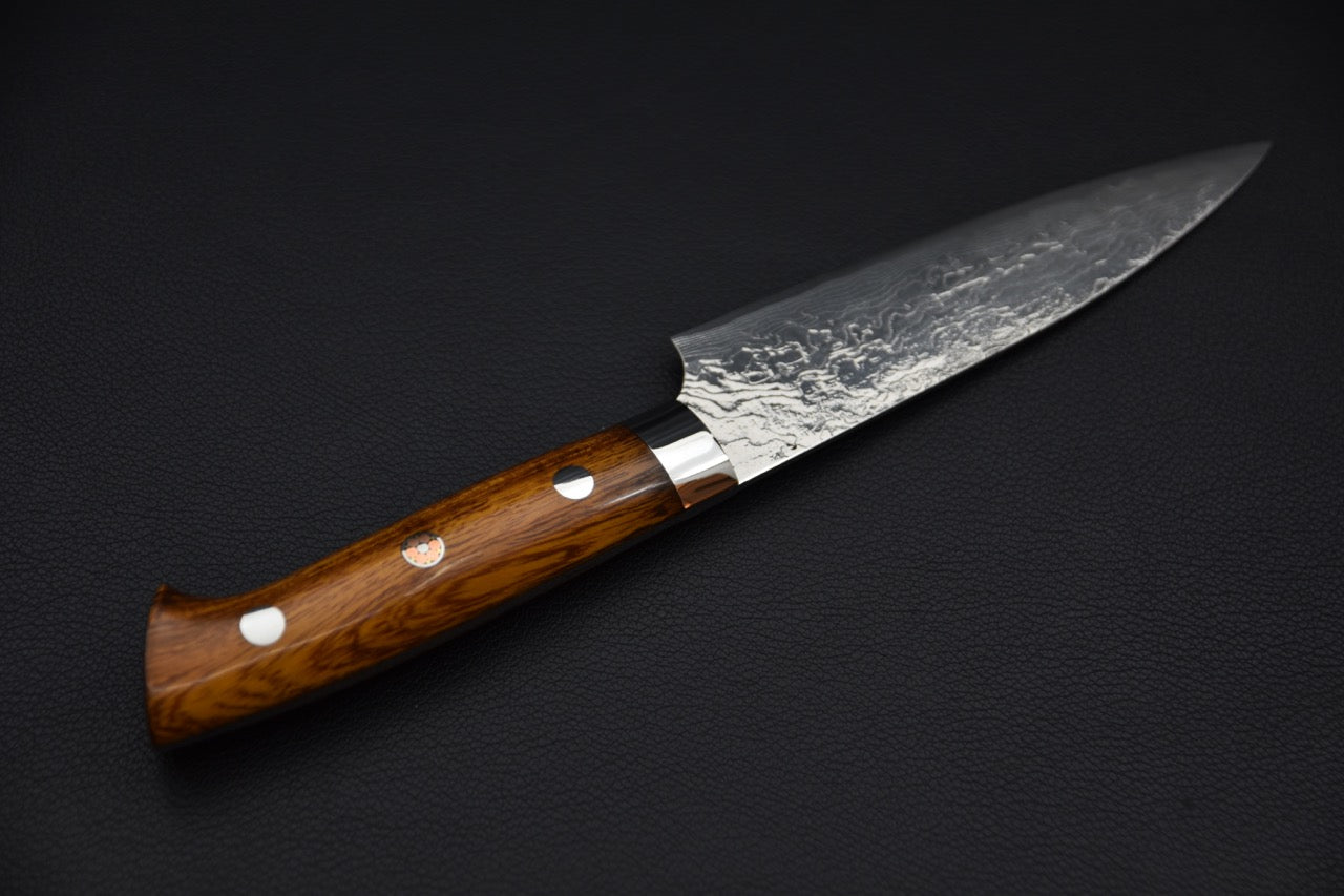 Saji Hamono R2 Diamond Damascus Petty 130mm Bois de fer