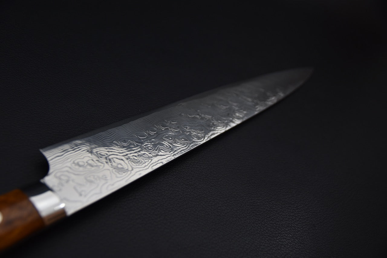 Saji Hamono R2 Diamond Damascus Sujihiki 240mm Bois de fer