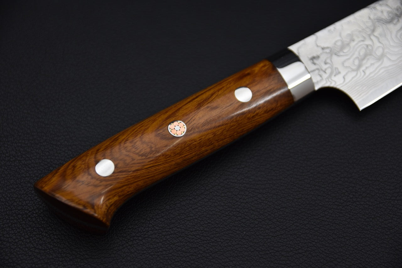 Saji Hamono R2 Diamond Damascus Sujihiki 240mm Bois de fer