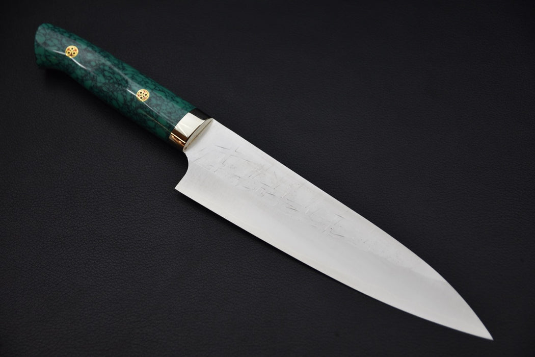 Saji Hamono SRS13 Tsuchime Gyuto 180mm Turquoise