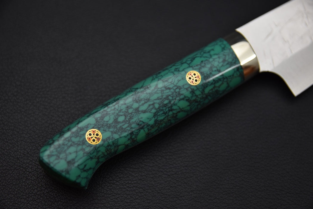 Saji Hamono SRS13 Tsuchime Gyuto 180mm Turquoise