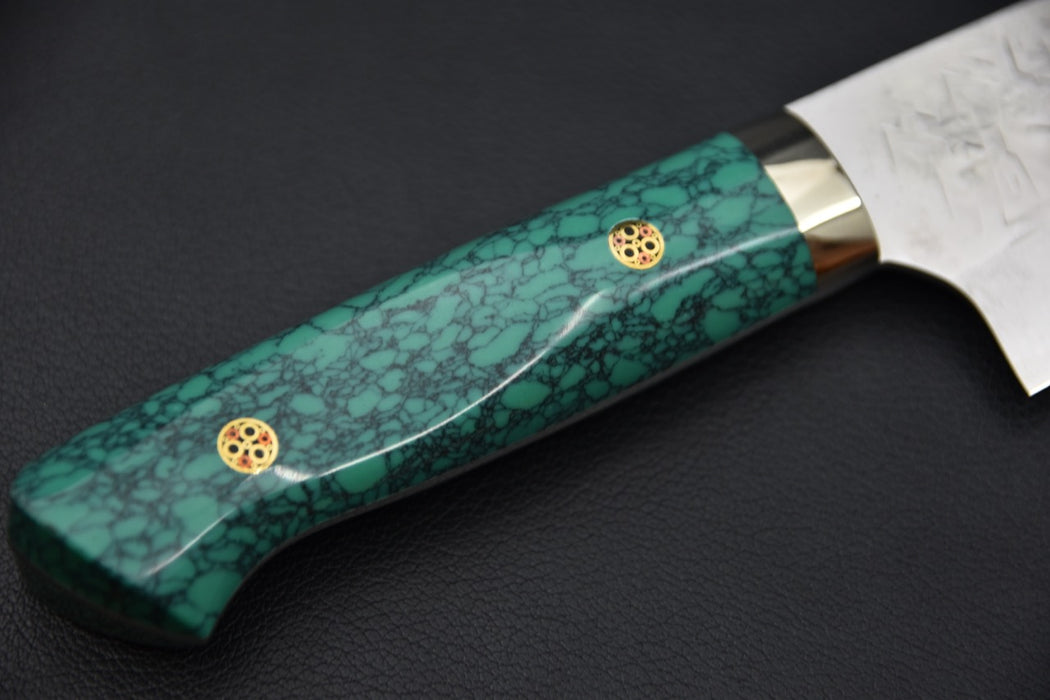 Saji Hamono SRS13 Tsuchime Santoku Turquoise