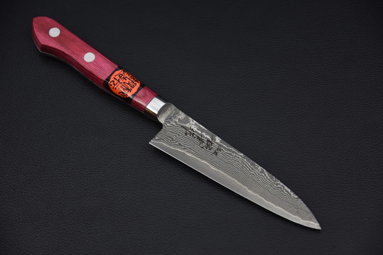 Shigeki Tanaka R2 Damascus Petty 120mm Manche Rose