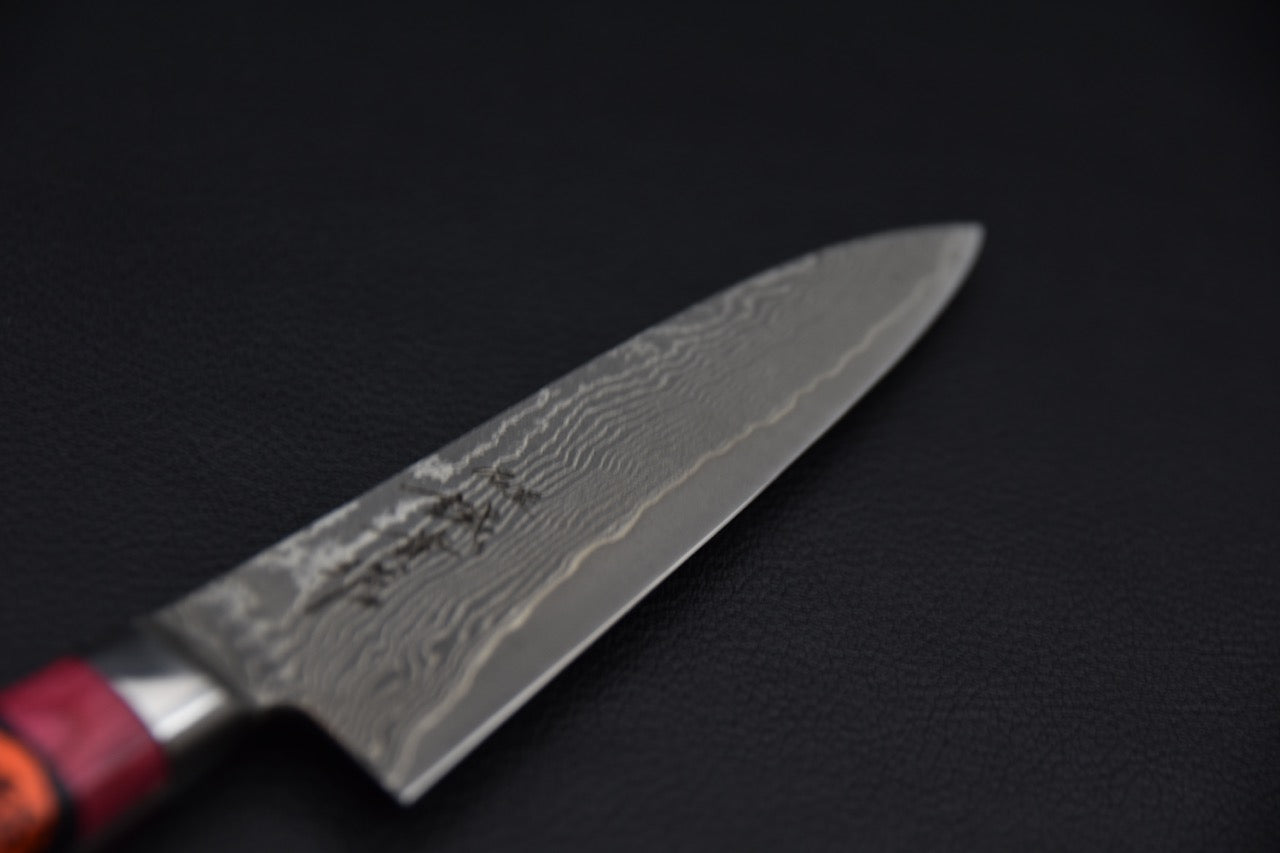 Shigeki Tanaka R2 Damascus Petty 120mm Manche Rose