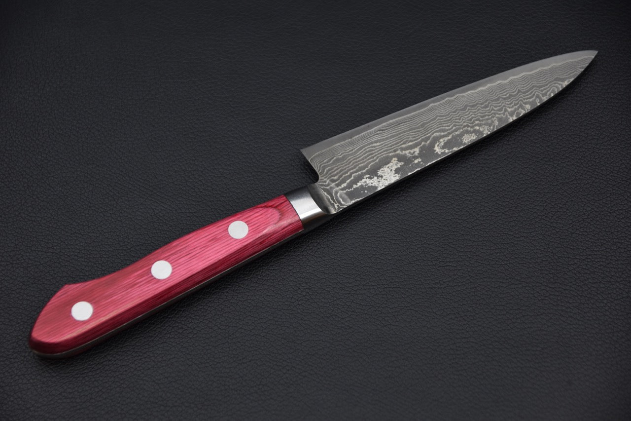 Shigeki Tanaka R2 Damascus Petty 120mm Manche Rose